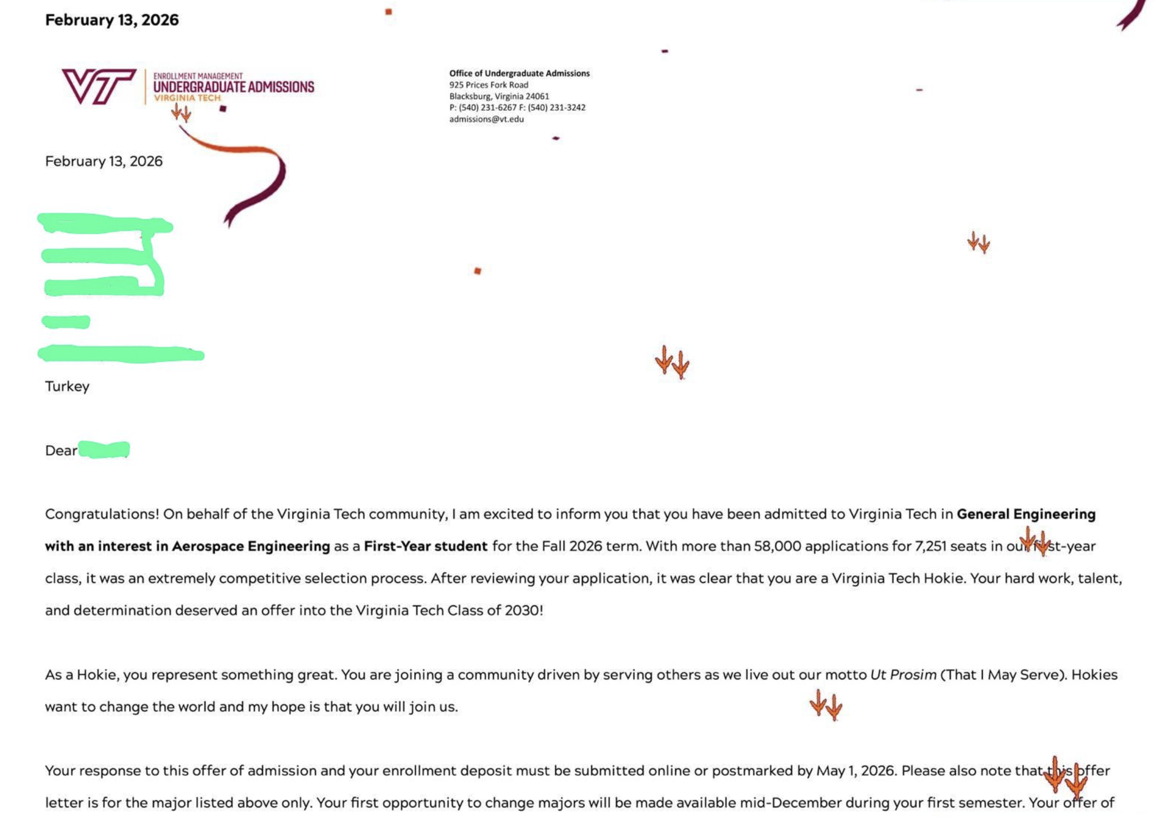 University acceptance result 01