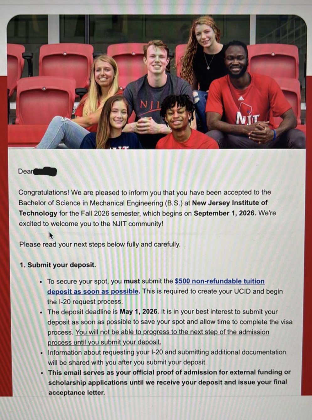 University acceptance result 03