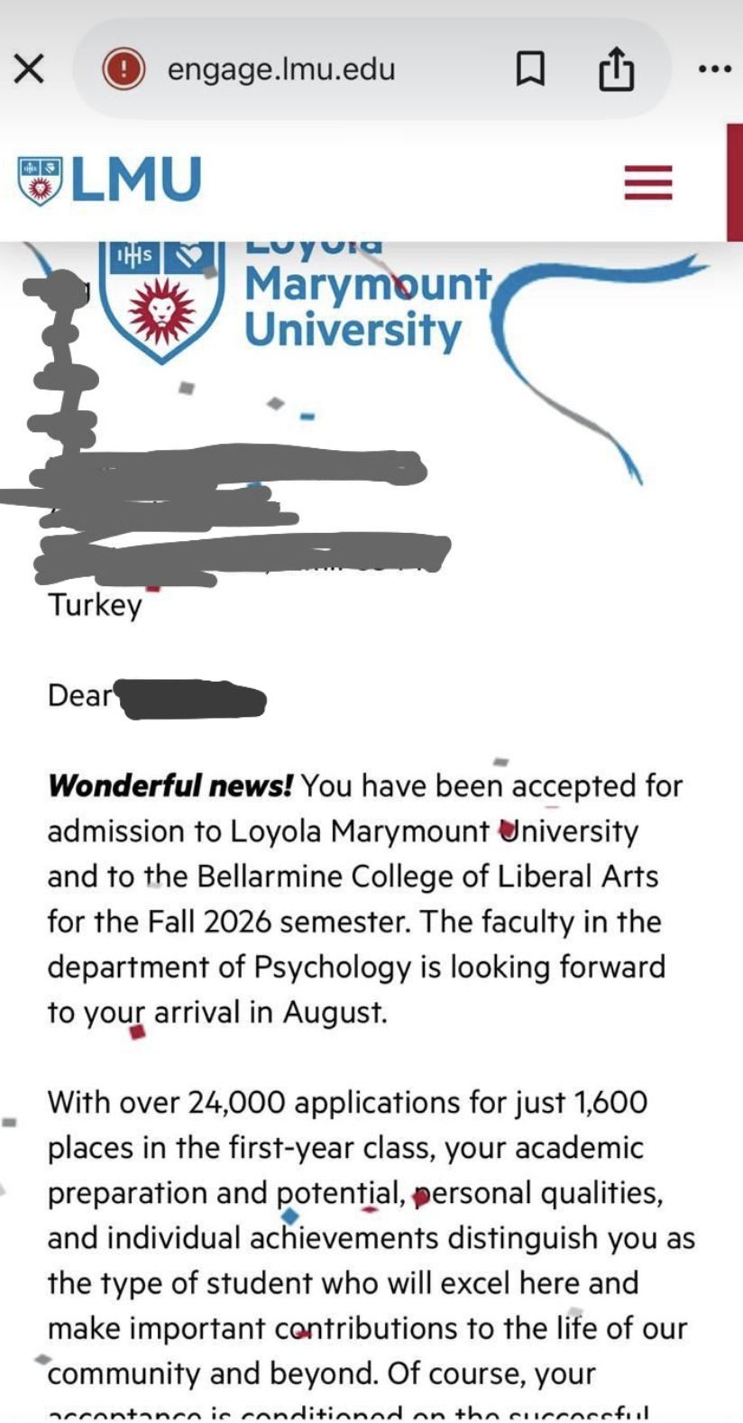 University acceptance result 04